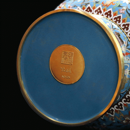 【中藝堂】张同禄 景泰蓝《十二生肖·碟花瓶》