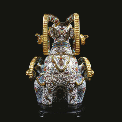 【中藝堂】张同禄 景泰蓝《羊眉吐气》