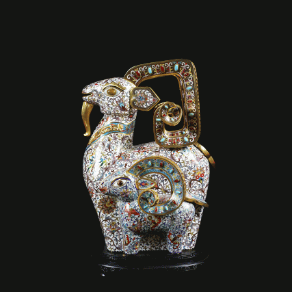 【中藝堂】张同禄 景泰蓝《羊眉吐气》