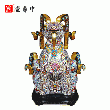 【中藝堂】张同禄 景泰蓝《羊眉吐气》