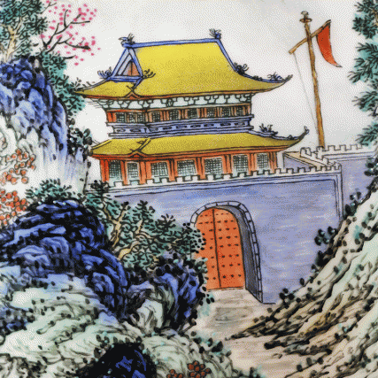 【中藝堂】罗学正 瓷器《丝路山水图珍藏瓷》