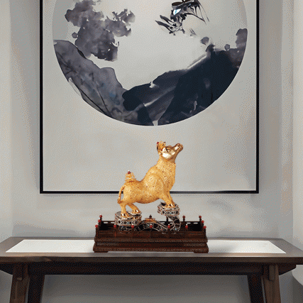 【中藝堂】王树文花丝镶嵌十二生肖·牛特色年货家居摆件