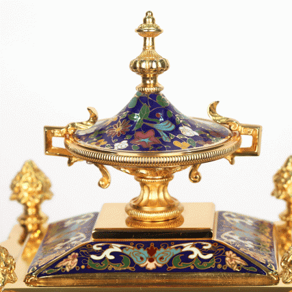 【中藝堂】 刘永森 钟声平安珐琅六柱钟