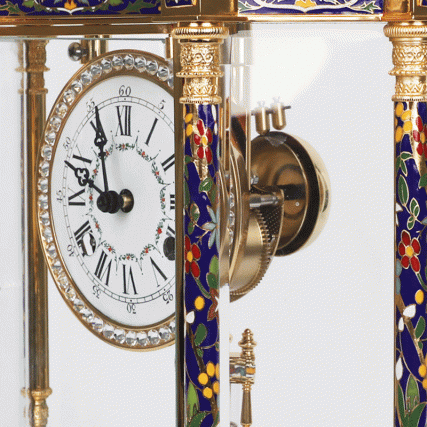 【中藝堂】 刘永森 钟声平安珐琅六柱钟