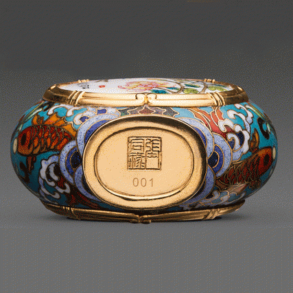 【中藝堂】张同禄 景泰蓝《十二花神生肖珐琅鼻烟壶》