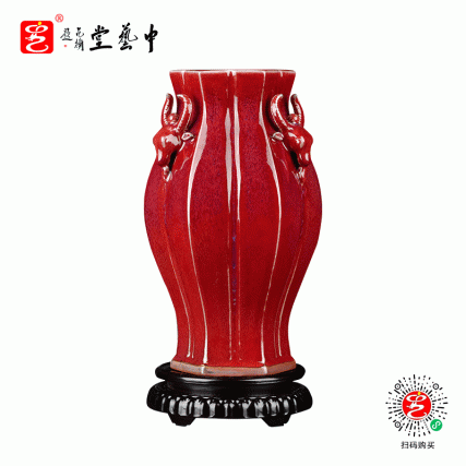 【中藝堂】苗锡锦 苗长强 三羊开泰尊 单尊（红色）