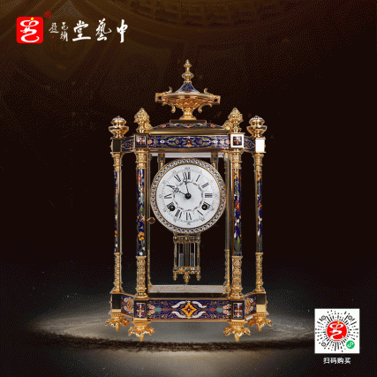 【中藝堂】 刘永森 钟声平安珐琅六柱钟