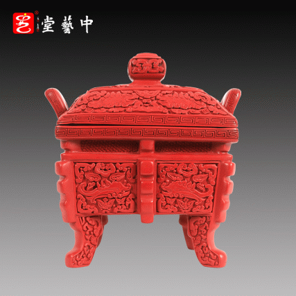 【中藝堂】杨之新 雕漆 《饕餮纹方炉》