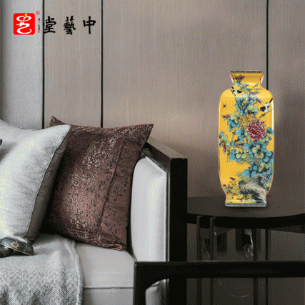 【中藝堂】张海燕 《珐琅彩四季花鸟四方镶器》