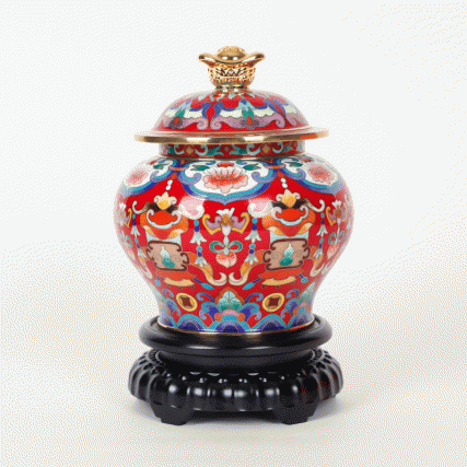 《财富满贯》景泰蓝红金元宝罐 帝王珐琅彩缠枝莲纹·藏家臻选·镇宅招财传世宝 