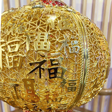 翟玉良亲铸｜故宫同源《百福宫灯》 999足金丝·可转可藏｜天安门灯笼宗师再造传世孤品！​