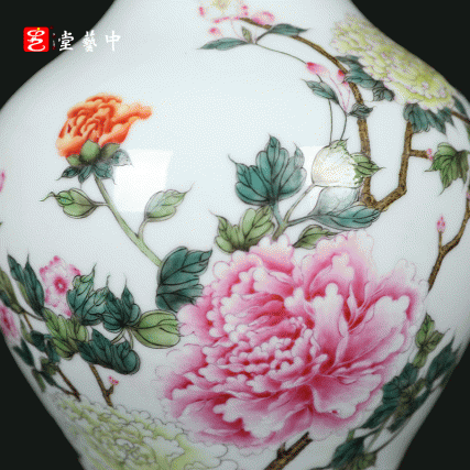 粉彩花卉盘口瓶 | 王辉大师珐琅彩传世之作 | 经典器型，繁花似锦，雅室生辉