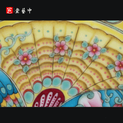 洋彩双碟盘 | 王辉大师珐琅彩雅作，蝶舞翩跹，缠枝曼妙 | 彩绘明艳，盘上生趣