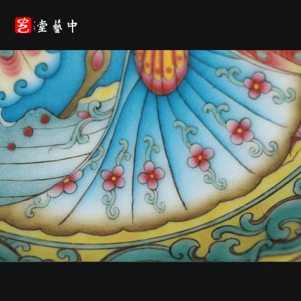 洋彩双碟盘 | 王辉大师珐琅彩雅作，蝶舞翩跹，缠枝曼妙 | 彩绘明艳，盘上生趣